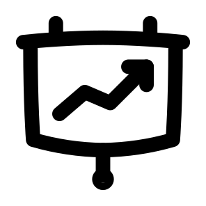Business Presentation Projection Increase Profit Margin Graph Chart. icon