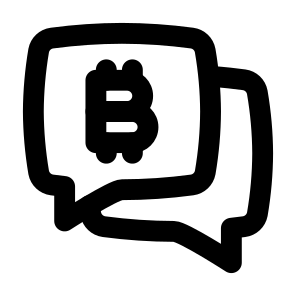 Communication Finance Cryptocurrency Bitcoin Currency Money Message Conversation Chat. icon