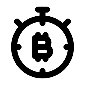 Finance Cryptocurrency Bitcoin Currency Money Time Timer Stopwatch Deadline. icon