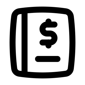 Finance Dollar Money Currency Banking Bank Library Book Notebook. icon