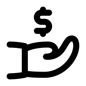 Finance Dollar Money Currency Banking Handout Hand Gesture Charity. icon