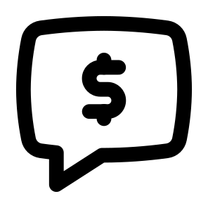 Messages Finance Message Chat Text Talk Dollar Money Currency. icon
