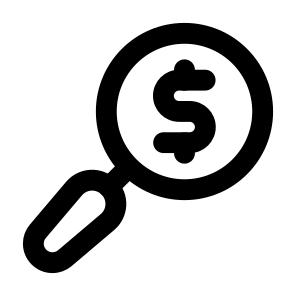 Search Finance Scan Find Magnifier Dollar Money Currency Banking Bank. icon