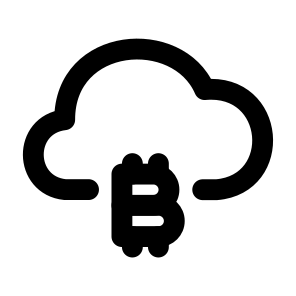 Storage Finance Cryptocurrency Bitcoin Currency Money Cloud Database Upload. icon