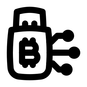 Storage Finance Cryptocurrency Bitcoin Currency Money Data Share Network Transfer Usb. icon