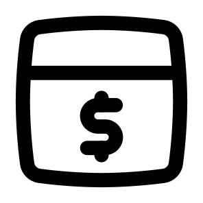 Web Development Finance Dollar Money Currency Website Webpage Browser Banking. icon