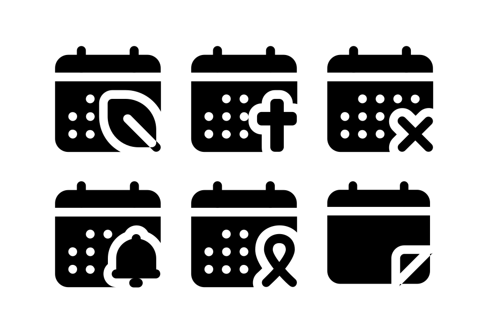 Calendar Filled Large Set Preview