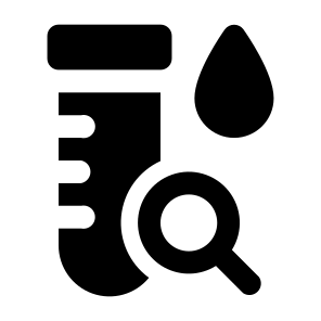 Search Medical Care Healthcare Test Tube Test Lab Laboratory Find Magnifier Liquid Blood icon