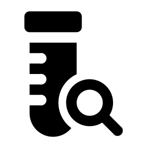 Search Medical Care Healthcare Test Tube Test Lab Laboratory Find Magnifier Scan Medical icon