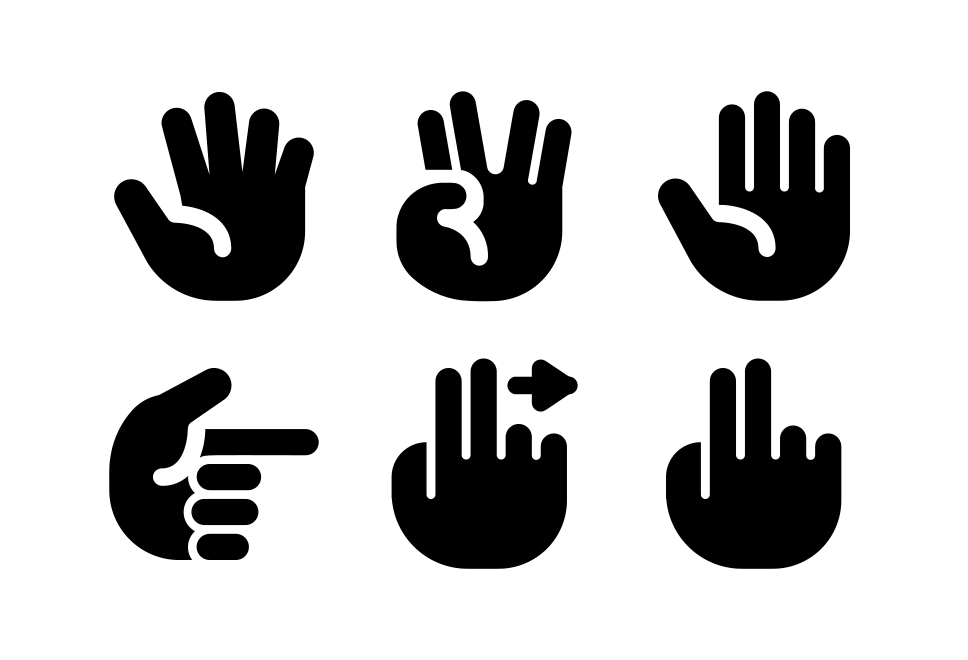 Hand Gesture Filled Large Set Preview