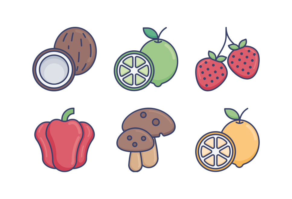 Fruit And Vegetables Large Set Preview