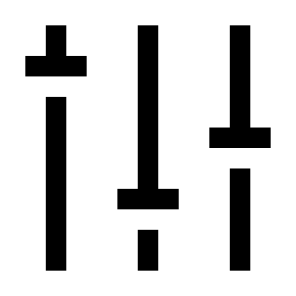 Vertical Sliders Dials Sliders Settings Options Preferences icon