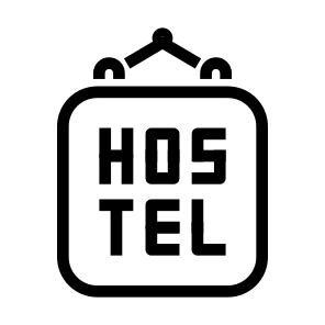 Hanging Hostel Sign Accomodation Leisure Sign Information icon