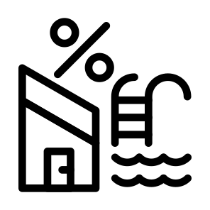 Percentage Sale House With Pool Accomodation Leisure Amenities Sports icon