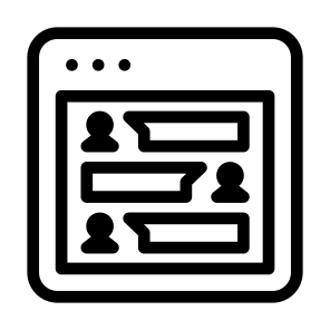 Three Person Messaging Web Window App Browser icon