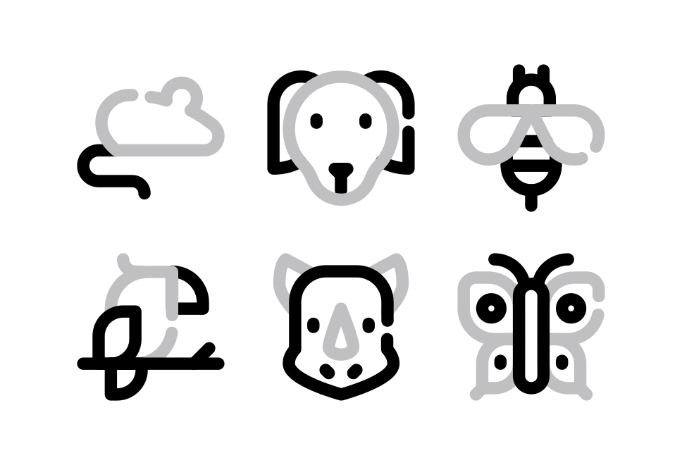 Animal Line Large Set Preview