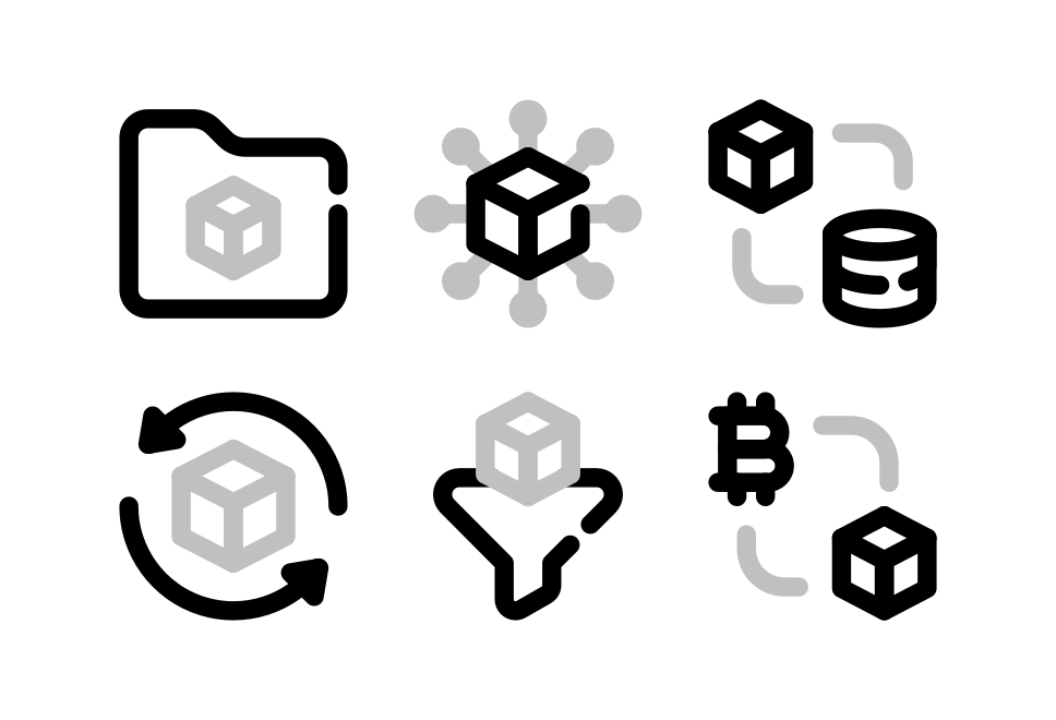 Blockchain Line Large Set Preview