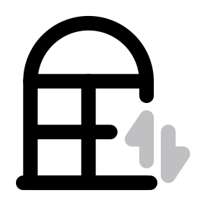 Real Estate Window View Transfer Exchange Arrows Open Close Home House Service. icon