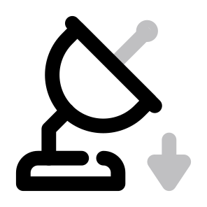 Technology Satellite Communication Telecom Signal Appliance Down Arrow Move. icon