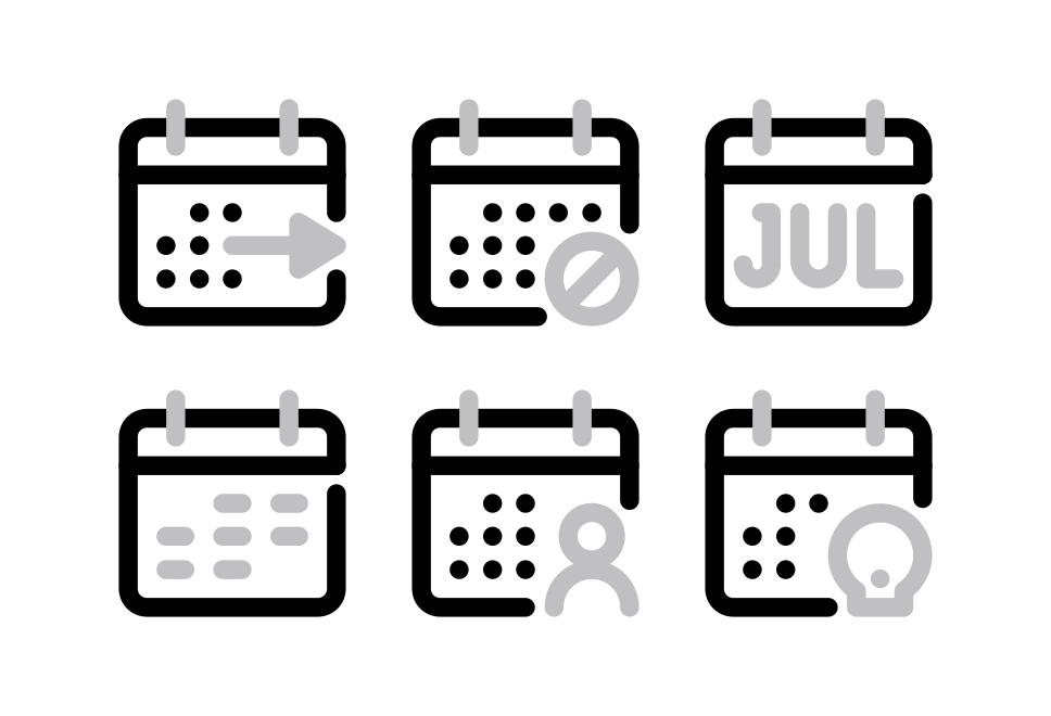 Calendar Line Large Set Preview