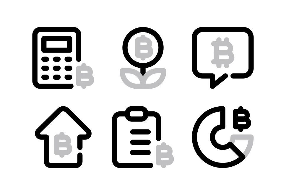 Cryptocurrency Line Large Set Preview