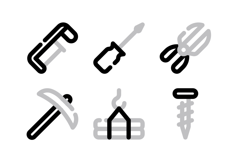 Construction Tools Line Large Set Preview