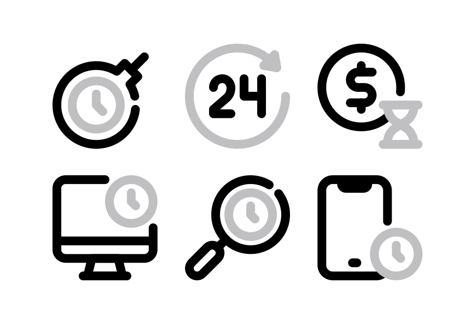 Time Management Line Large Set Preview