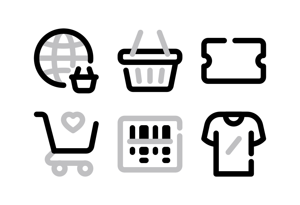 Ecommerce Line Large Set Preview