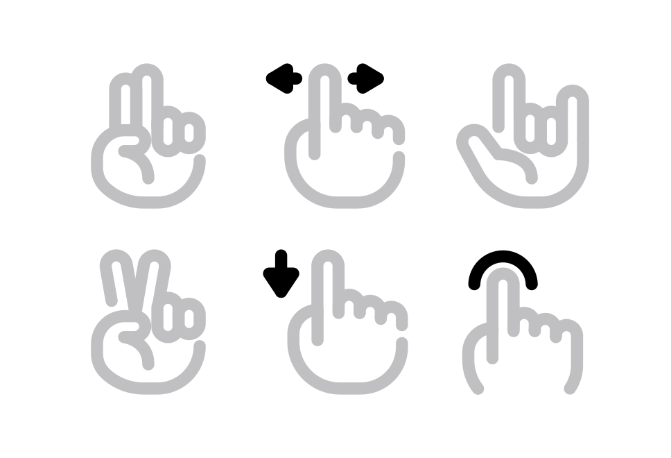 Hand Gesture Line Large Set Preview
