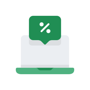Shopping Shop Ecommerce Commerce Laptop Online Sale Percentage. icon