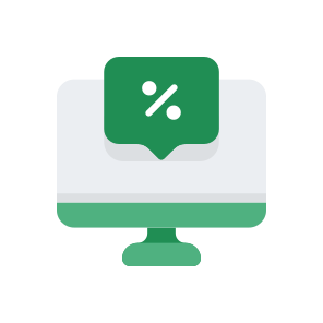 Shopping Shop Ecommerce Commerce Percentage Sale Computer Monitor icon