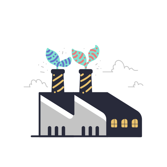 Factory Eco Friendly Industry Plant Nature Building Production illustration