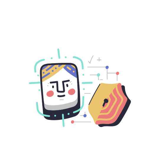 Security Face Recognition Application Shield Protection Privacy Identification Lock illustration