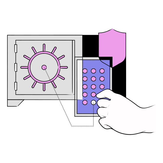 Security Hand Gestures Hand Gesture Safe Code Pincode Safety Protection Privacy Vault illustration