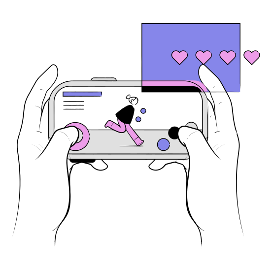 Video Game Hand Gestures Hand Gesture Gaming Mobile Smartphone Game Simulation illustration