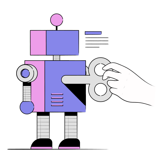 Web Development Hand Gestures Hand Gesture Start Launch Toy Game Robot Activate illustration