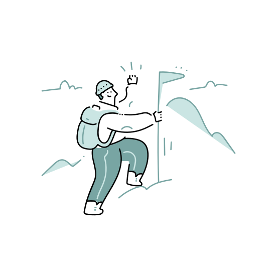 Achievement Flag Mountain Man Outdoors Activity illustration