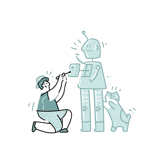 Robotics Build Repair Man Activity Profession illustration