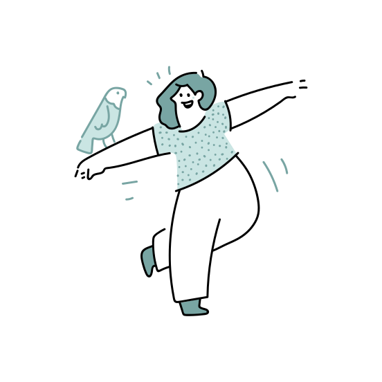 Woman Pet Affection Animal Bird Wildlife illustration