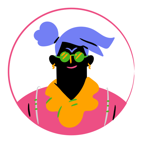 Avatars And Characters People Character Avatar Woman Female Ponytail Glasses illustration