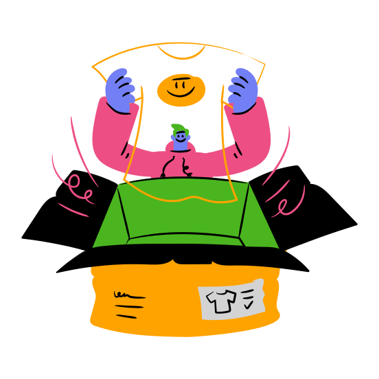 E Commerce Logistics Shopping Shipping Box Package Logistic Delivery Clothes Fashion Man illustration