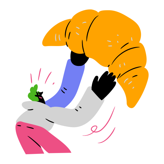 Food Bakery Man People Croissant Pastry Meal Man People illustration