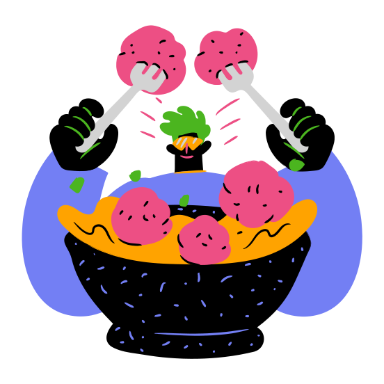 Food Gastronomy Meal Bowl Man People Restaurant Meatballs Soup illustration