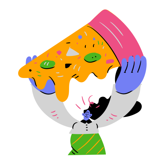 Food Pizza Woman People Restaurant Meal Take Out Gastronomy illustration
