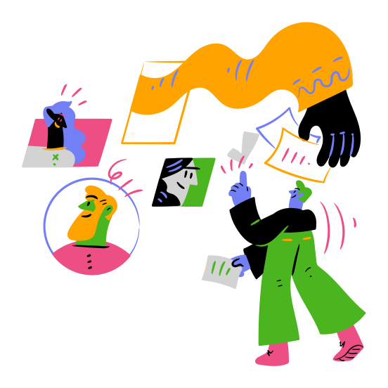 Task Management Team Group People Tasks Man Woman Teamwork Working Together illustration
