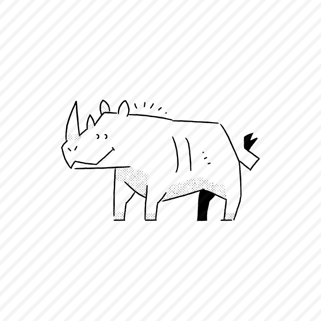 Animals And Pets Rhino, Animal, Silhouette, Geometric preview