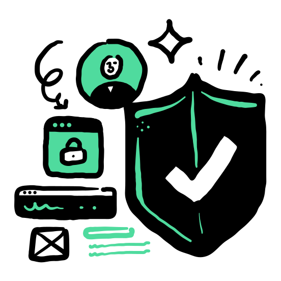 Security And Privacy   Shield, Confirm, Checkmark, Lock, Padlock, Safety, Protection illustration
