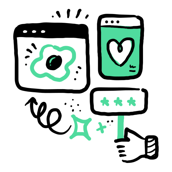 Social Media And Communication   Egg, Website, Browser, Hand, Gesture, Heart, Rating, Review illustration