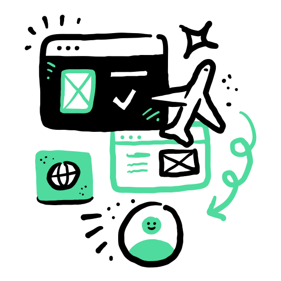 Transportation And Logistics   Airplane, Plane, User, Account, Travel, Window, Browser, Wireframe illustration