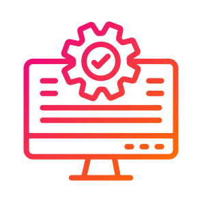 Testing,checkmark,gear,cogwheel,computer icon